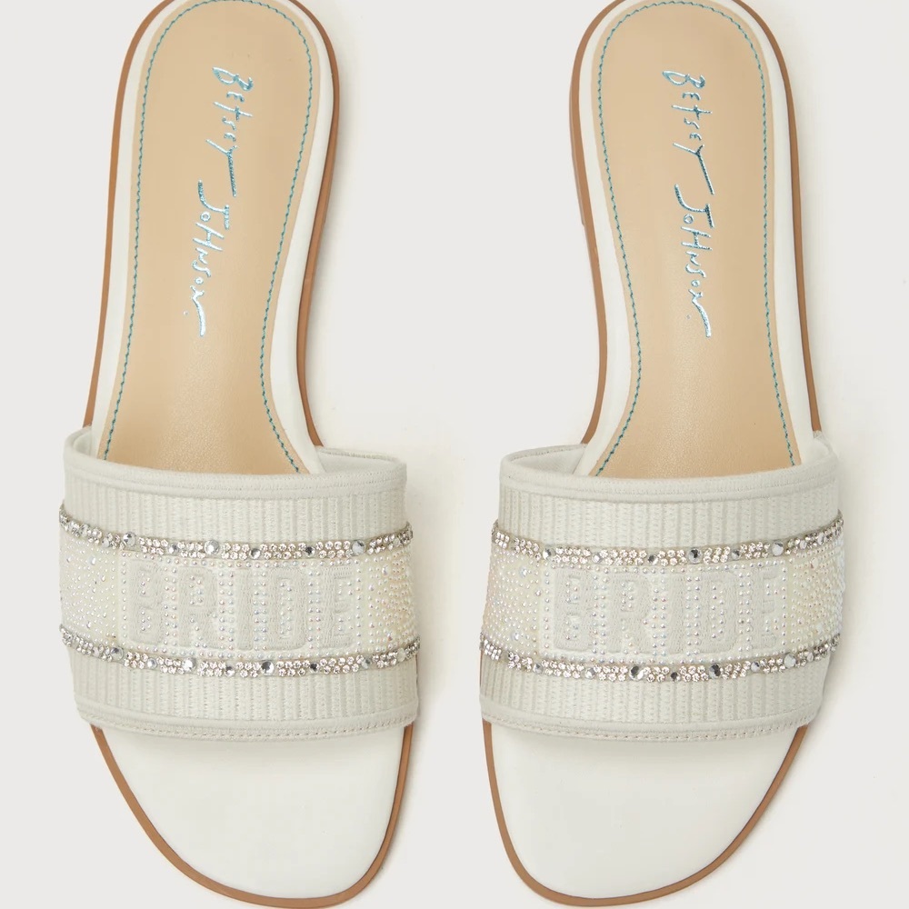 Betsey Johnson Tru Bride Slide Sandals